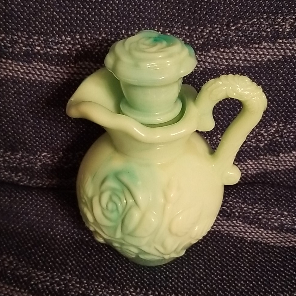 Avon Slag Glass Jadeite Pitcher with Basin Bowl - Picture 3 of 11